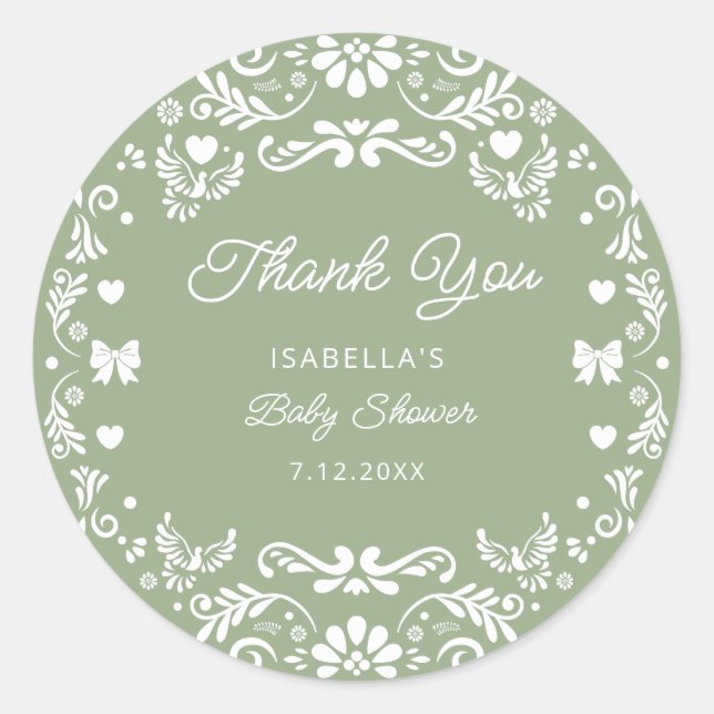 Pegatina Redonda Cielito Lindo Talavera Espectáculo Mexicano De Beb (Anverso)