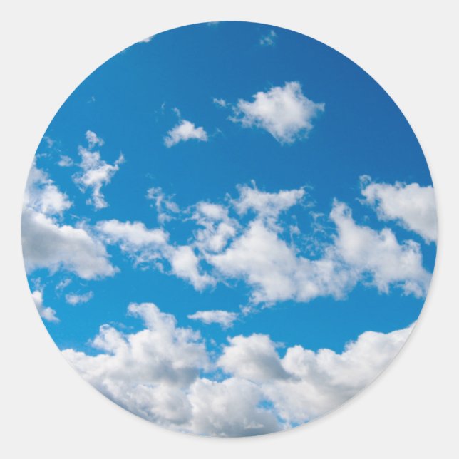 Pegatina Redonda Cielo azul brillante (Anverso)