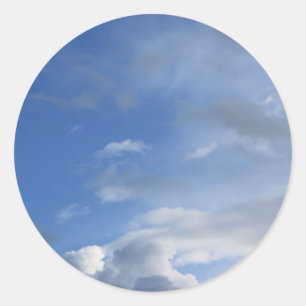 Pegatina Redonda Cielo azul y nubes