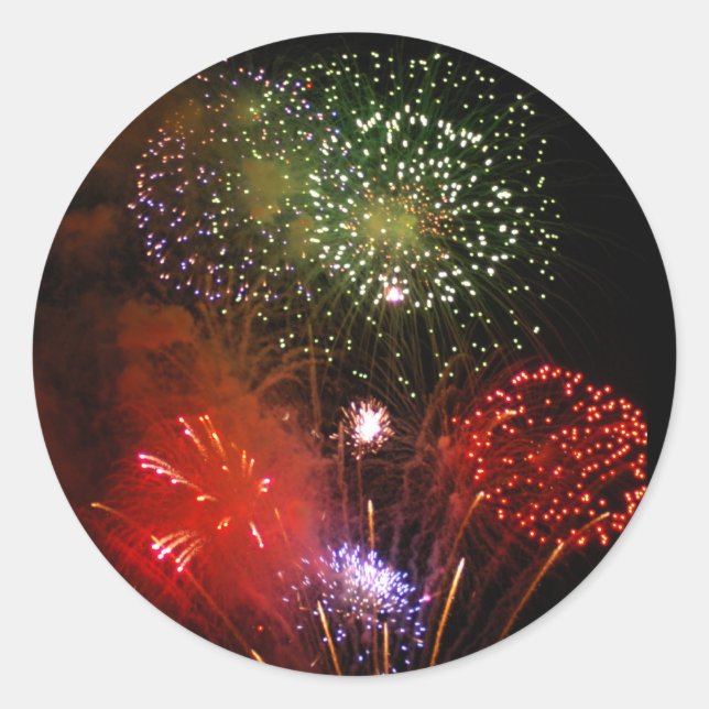 Pegatina Redonda cielo en polvo (Anverso)