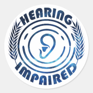 Pegatina Redonda Cielo nocturno - Trastorno auditivo