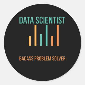 Pegatina Redonda Ciencia de datos de resolución de problemas de cie