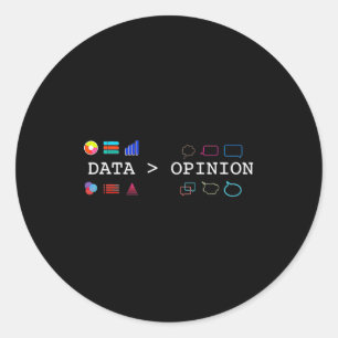 Pegatina Redonda Ciencia de Datos y Estadísticas Los Datos Son Mayo