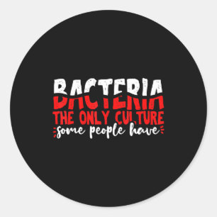 Pegatina Redonda ciencia de la microbiología bacteriológica