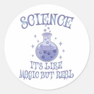 Pegatina Redonda Ciencia - Es como la magia pero real