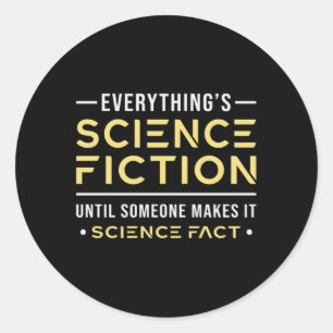 Pegatina Redonda Ciencia espacial Día de ficción Ciencia Alien Nerd
