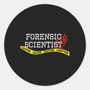 Pegatina Redonda Ciencia forense