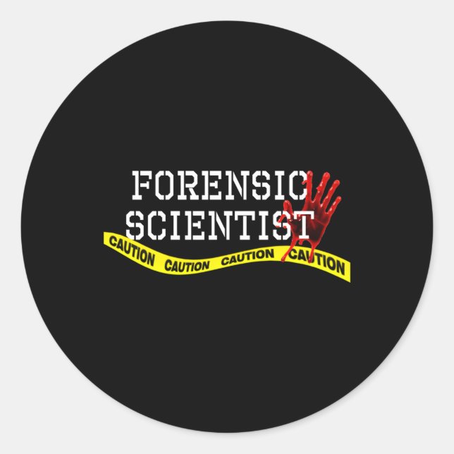 Pegatina Redonda Ciencia forense (Anverso)