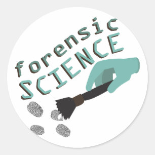 Pegatina Redonda Ciencia forense