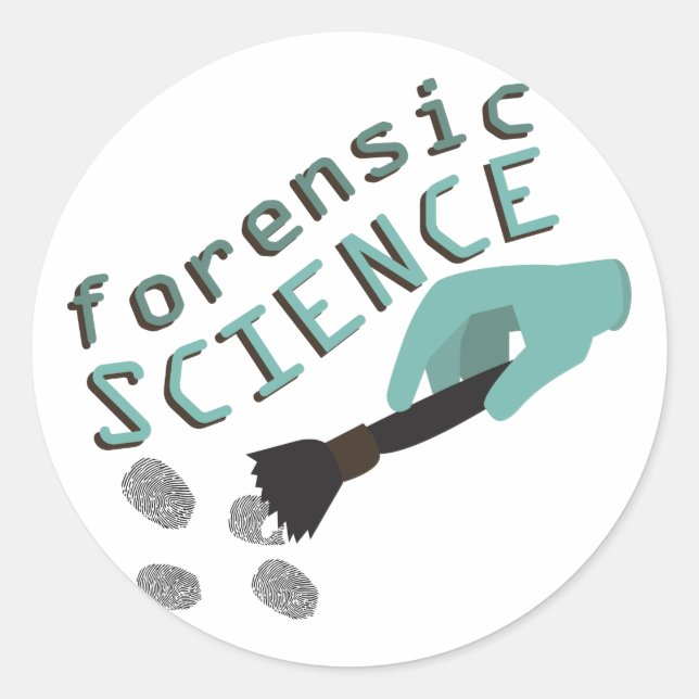 Pegatina Redonda Ciencia forense (Anverso)