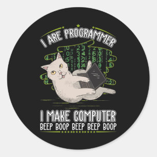 Pegatina Redonda Ciencia informática del humor de los programadores