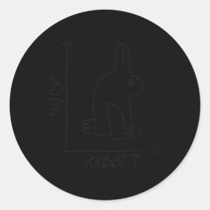 Pegatina Redonda Ciencia Nerd Duck Rabbit Physics Math Geek