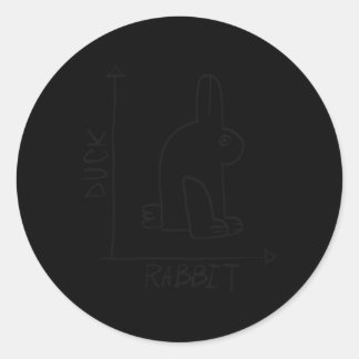 Pegatina Redonda Ciencia Nerd Duck Rabbit Physics Math Geek