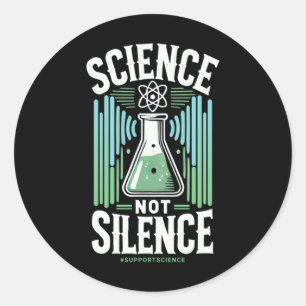 Pegatina Redonda Ciencia No Silencio Apoyo Conciencia Científica