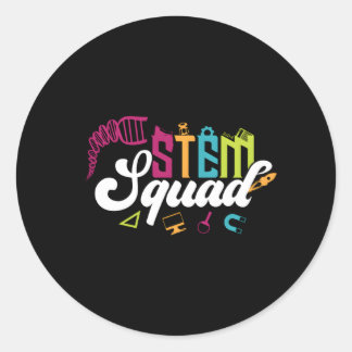 Pegatina Redonda Ciencia Tecnología Ingeniería Matemática Maestra S