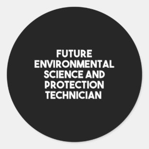 Pegatina Redonda Ciencia Y Tecnología De Protección Ambientales Fut