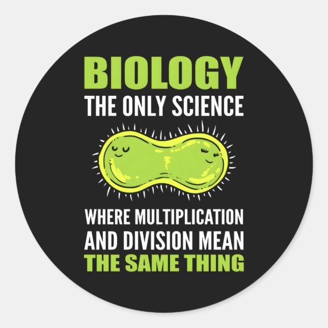 Pegatina Redonda Científico científico de investigación en biología (Anverso)