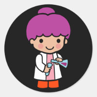 Científico cutáneo / Chica químico con matraz