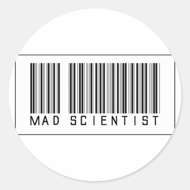 Pegatina Redonda Científico de Barcode Mad (Anverso)
