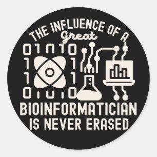 Pegatina Redonda Científicos de bioinformática, citas de bioinformá