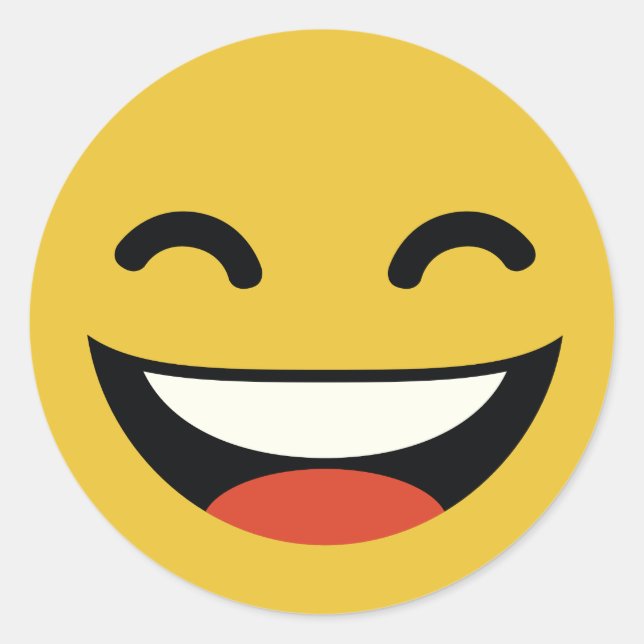 Pegatina Redonda Cierra los ojos riendo emoji (Anverso)
