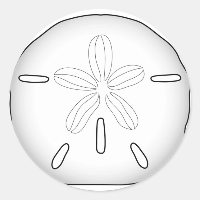 Pegatina Redonda Cierre de sobres en dólares de arena (Anverso)