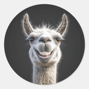 Pegatina Redonda Cierre sonriente de llamada