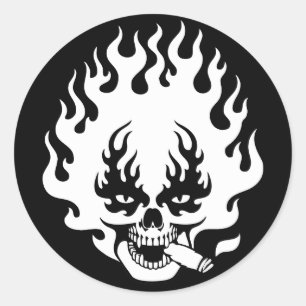 Pegatina Redonda cigarro-llama-SK-DKT