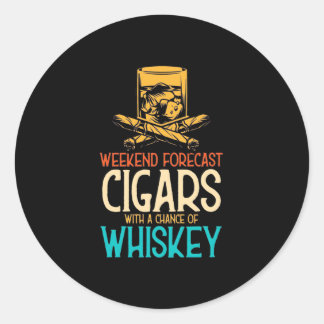 Pegatina Redonda Cigarros De Fin De Semana Con Una Oportunidad De W