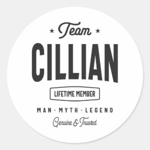 Pegatina Redonda Cillian Lifetime Member Nombre Personalizado Cilli