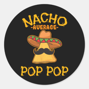 Pegatina Redonda Cin, abuelo del plato popular mexicano de Nacho pr