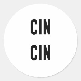 Pegatina Redonda Cin Cin Typography