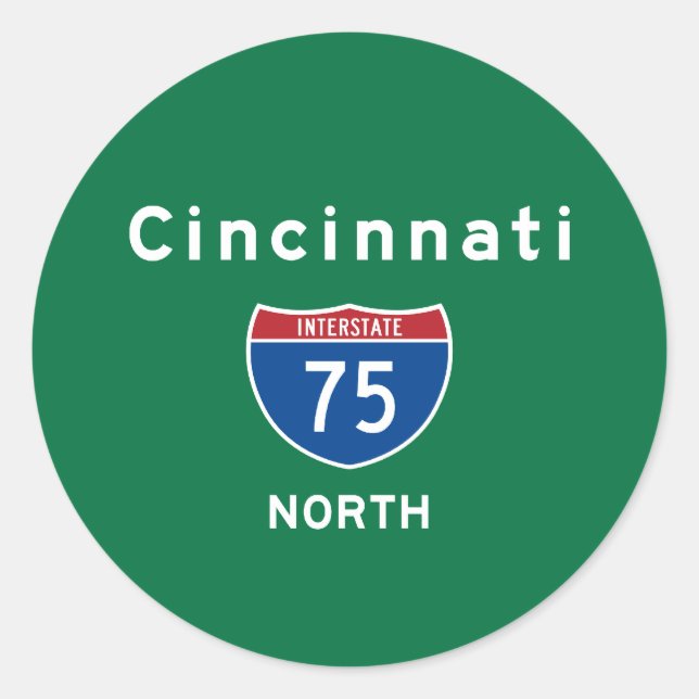 Pegatina Redonda Cincinnati 75 (Anverso)