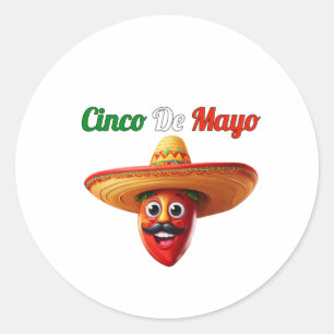 Pegatina Redonda Cinco de mayo