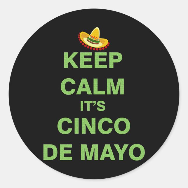 Pegatina Redonda Cinco de Mayo (Anverso)