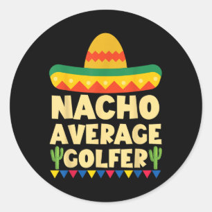 Pegatina Redonda Cinco De Mayo Camisa De Golf Mexicana Nacho Gol Pr