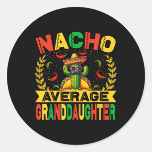 Pegatina Redonda Cinco De Mayo Divertida Nacho Nieto Promedio Nieta