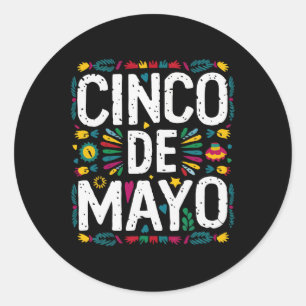 Pegatina Redonda Cinco De Mayo Fiesta Mexicana 5 De Mayo 3