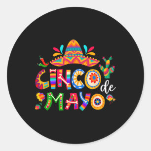 Pegatina Redonda Cinco De Mayo Fiesta Mexicana 5 De Mayo Hombres Mu