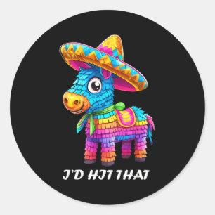 Pegatina Redonda Cinco de mayo ideas divertidas golpea esa piñata h