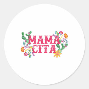 Pegatina Redonda Cinco De Mayo Mamacita Mexicana Mamá Mamá Funn