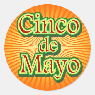 Pegatina Redonda Cinco de Mayo México 5 de mayo Diseño