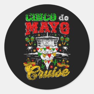 Pegatina Redonda Cinco De Mayo México Fiesta Cinco D