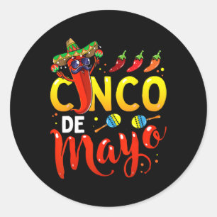 Pegatina Redonda Cinco De Mayo Para Hombres Mujeres Niños Fiesta Me