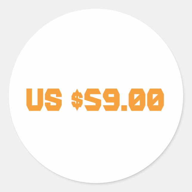 Pegatina Redonda Cincuenta y nueve dólares (Anverso)