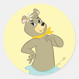 Pegatina Redonda Cindy Bear Playful Pose