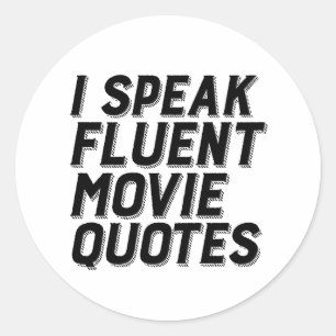 Pegatina Redonda Cine gracioso que me gusta el humor y las citas fl