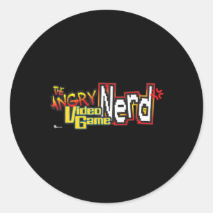 Pegatina Redonda Cinemacre Angry Video Game Nerd Logo Premium