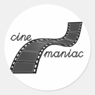 Pegatina Redonda Cinemaniac con la tira de la película