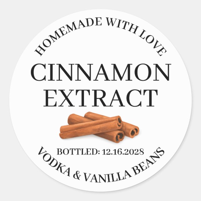 Pegatina Redonda Cinnamo Extract Modern Label Sticker ZVEG_101_01rd (Anverso)